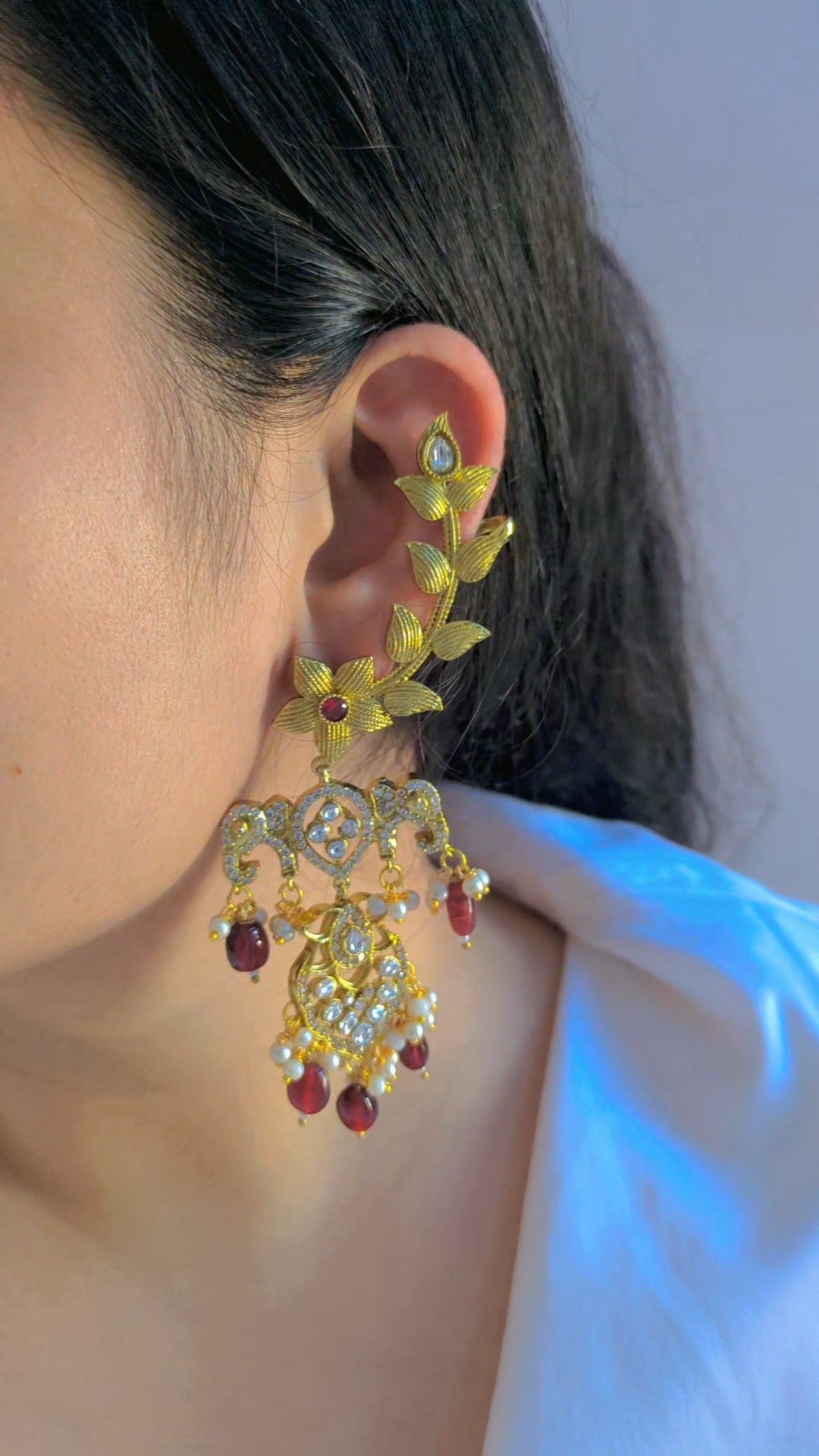 Ruhaniyat Mossanaite earcuff earring