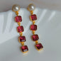 Pink Dangler Monalisa Stone Earring