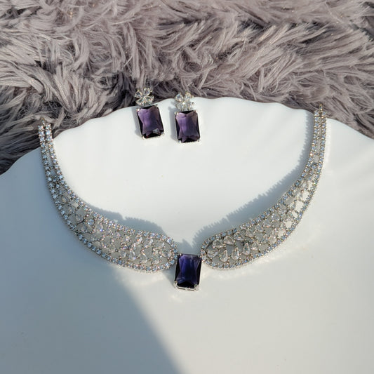 Amethyst Royale Necklace Set - Royal Blue
