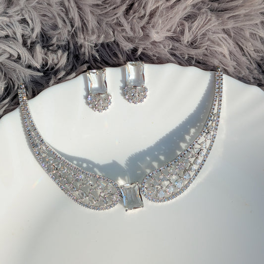 Amethyst Royale Necklace Set - White